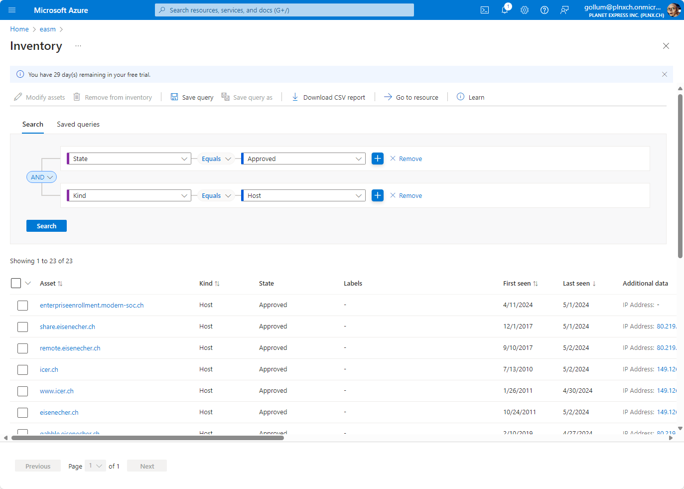 EASM Hosts Inventory